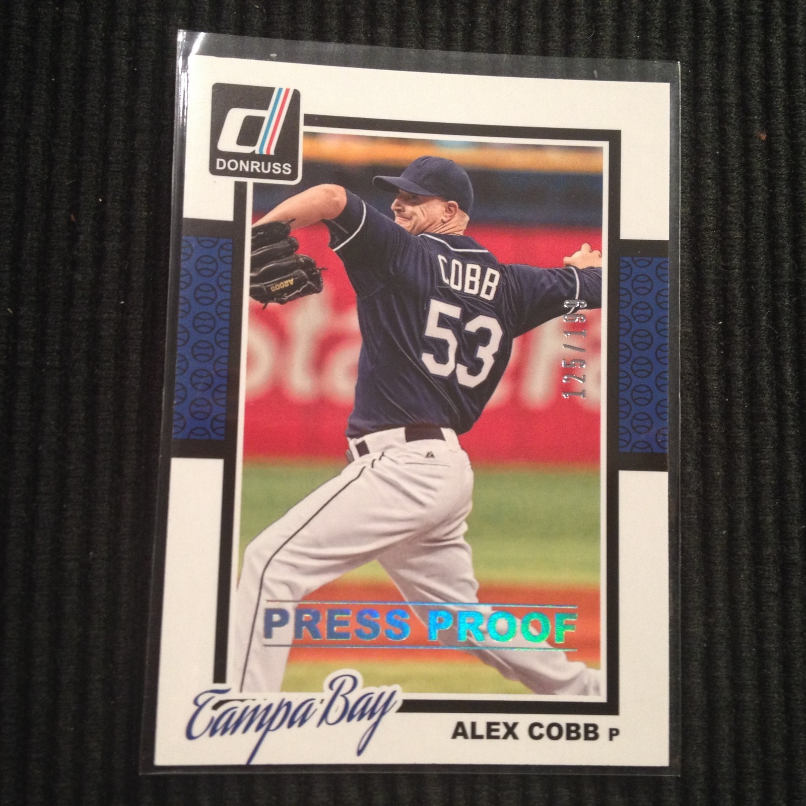 2014 DONRUSS 2 #342 ALEX COBB *SILVER PRESS PROOF #125/199*  TAMPA BAY RAYS