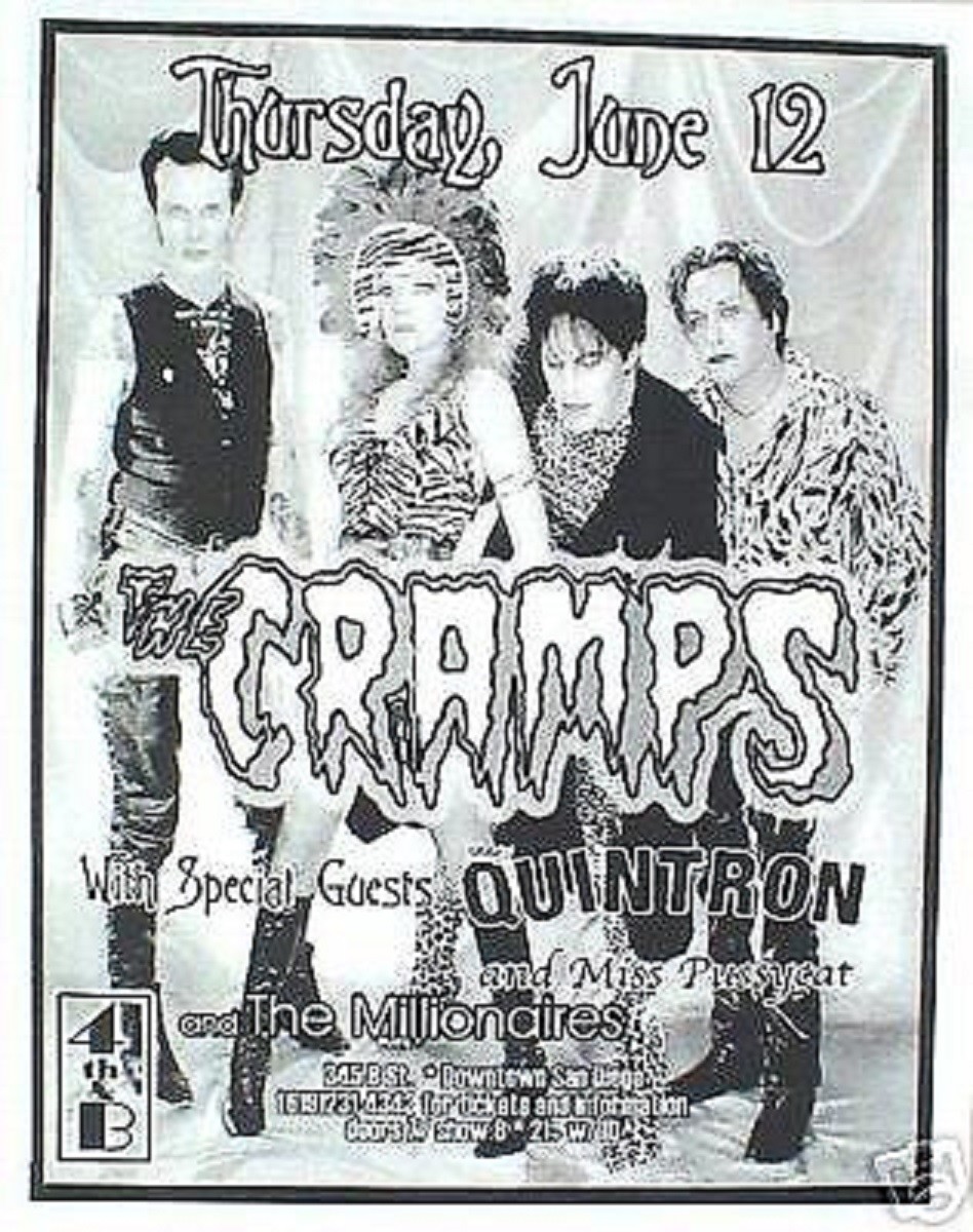THE CRAMPS / MILLIONAIRES 2003 SAN DIEGO CONCERT TOUR POSTER