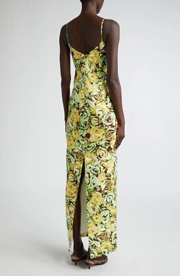 Emilia Wickstead Faith Womens Floral Print Maxi Slip Dress Green Multi Size  US 2 | eBay