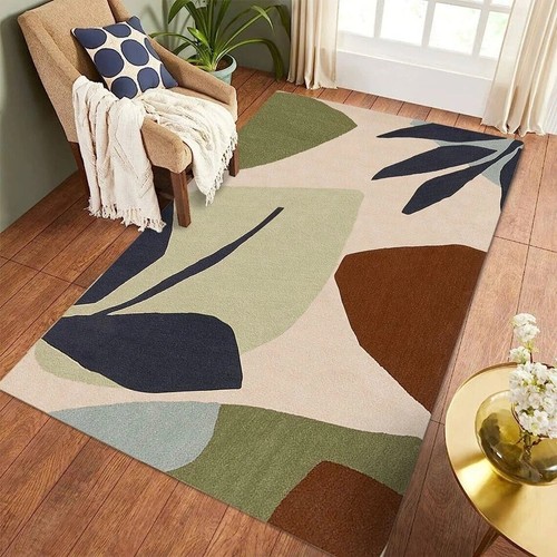 Hand tufted Rug Green/Cream and Multicolour Beautiful Desing (Export Quality) - Picture 1 of 3