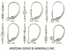 Sterling Silver.925 Lever Back Hook Ear Wires  French EarWires 6 Styles 4Pc-8Pc