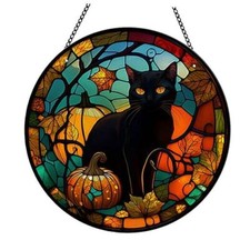 Acrylic Window Hanging - Black Cat Window Hanging, Cat Wall Large Little Cat