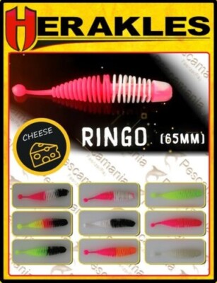 Künstlich Spinning Mini Softbait Herakles Ringo Tail 65mm Cheese