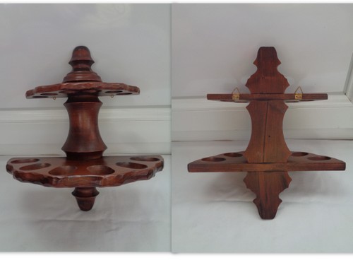 PORTE PIPE MURAL EN BOIS POUR 6 PIPES - Picture 1 of 2