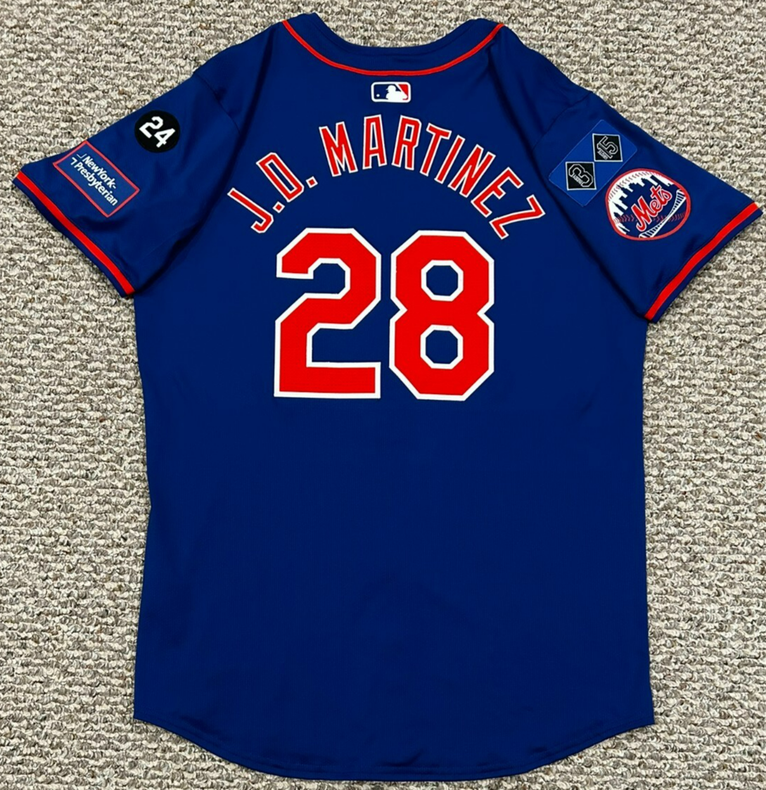 J. D. MARTINEZ size 46 #28 2024 NEW YORK METS GAME JERSEY ISSUED