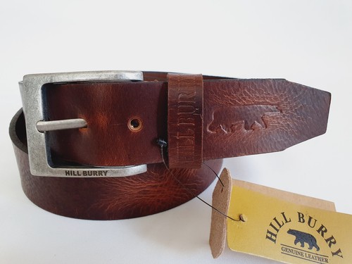 HILL BURRY Herren Gürtel echt Leder 4 cm Jeansgürtel Anzugsgürt Schwarz Braun - Bild 11 von 33