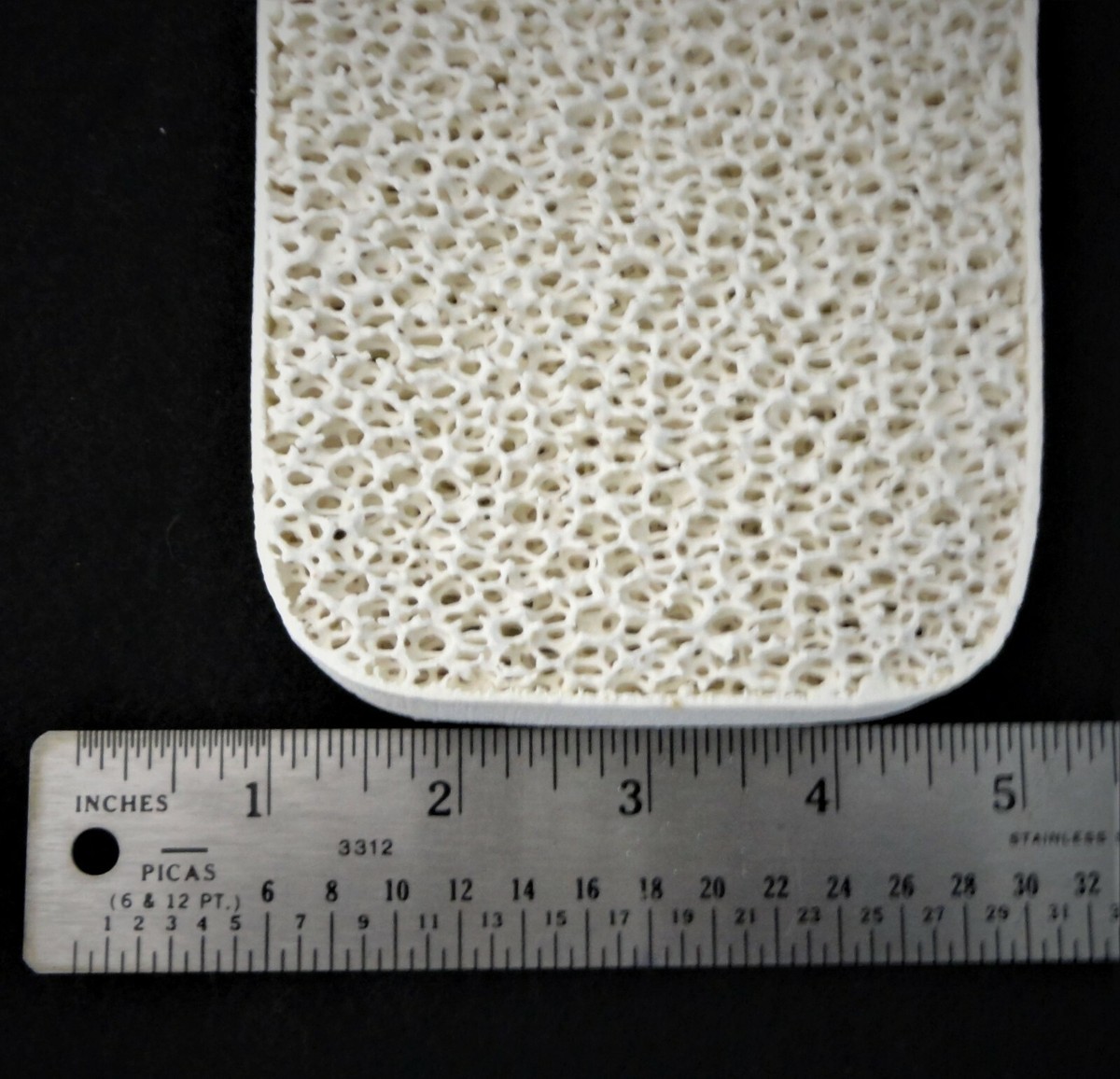 TAPERED RETICULATED 20 PPI ZIRCONIA FILTER SETTER PLATE~ 8.5 TAPERED RETICULATED 20 PPI ZIRCONIA FILTER SETTER PLATE~ 8.5