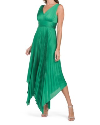 strapless open back dress BCBGMAXAZRIA Alicia Silk Opaline Green Charmeuse Gown – Runway Catalog main image 1