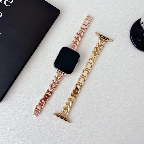 For Apple Watch Band 38/40/41mm Women Jewelry Metal Wristband Herringbone - Picture 5 of 12