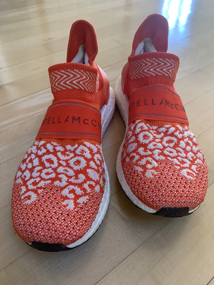 ADIDAS STELLA MCCARTNEY Womens UltraBoost x 3D Orange /White Knit Sneakers