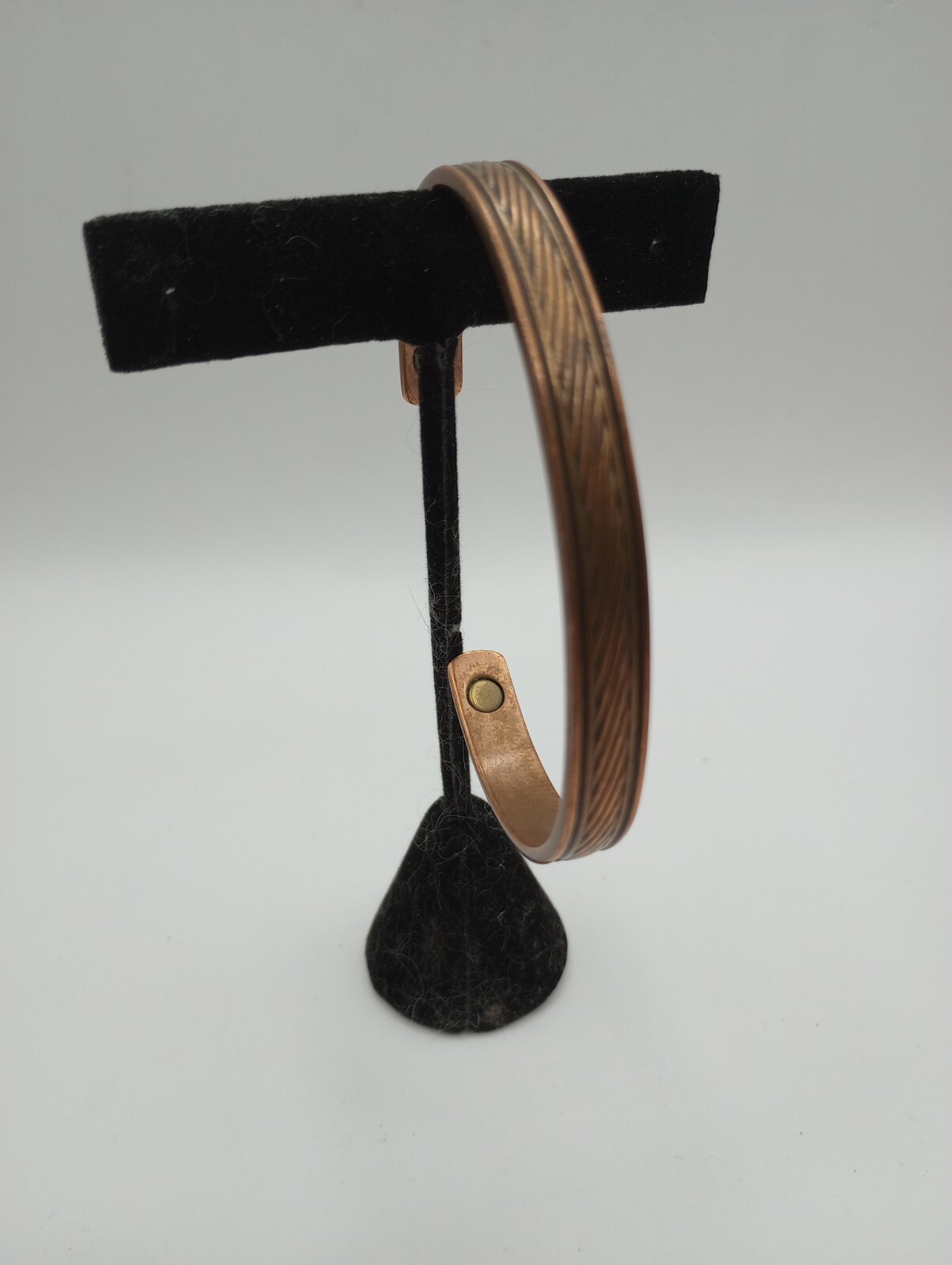 Engraved Copper Cuff or Bangle Style Bracelet Jew… - image 1