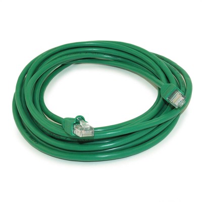 15ft Cat5E Ethernet RJ45 Patch Cable  Stranded  Snagless Booted  GREEN