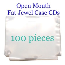 Open Mouth Outer Plastic Sleeves for CD FAT TYPE DOUBLE Jewel Cases 100 pieces