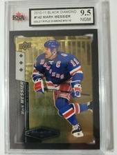 Mark Messier 2010-11 TRIPLE Black Diamond GOLD Hockey Card #10/10 KSA Graded 9.5