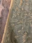 Vintage Floral Garland Flowers Swirl Woven Green Jacquard Imported Fabric French — photo 8
