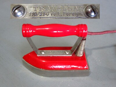 Ancien Fer à Repasser De Voyage Travella – Rouge – Dans Sa Boîte D'origine