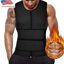 Men Neoprene Sweat Vest Sauna Body Shaper Fat Burner Waist Trainer Tops Slimming