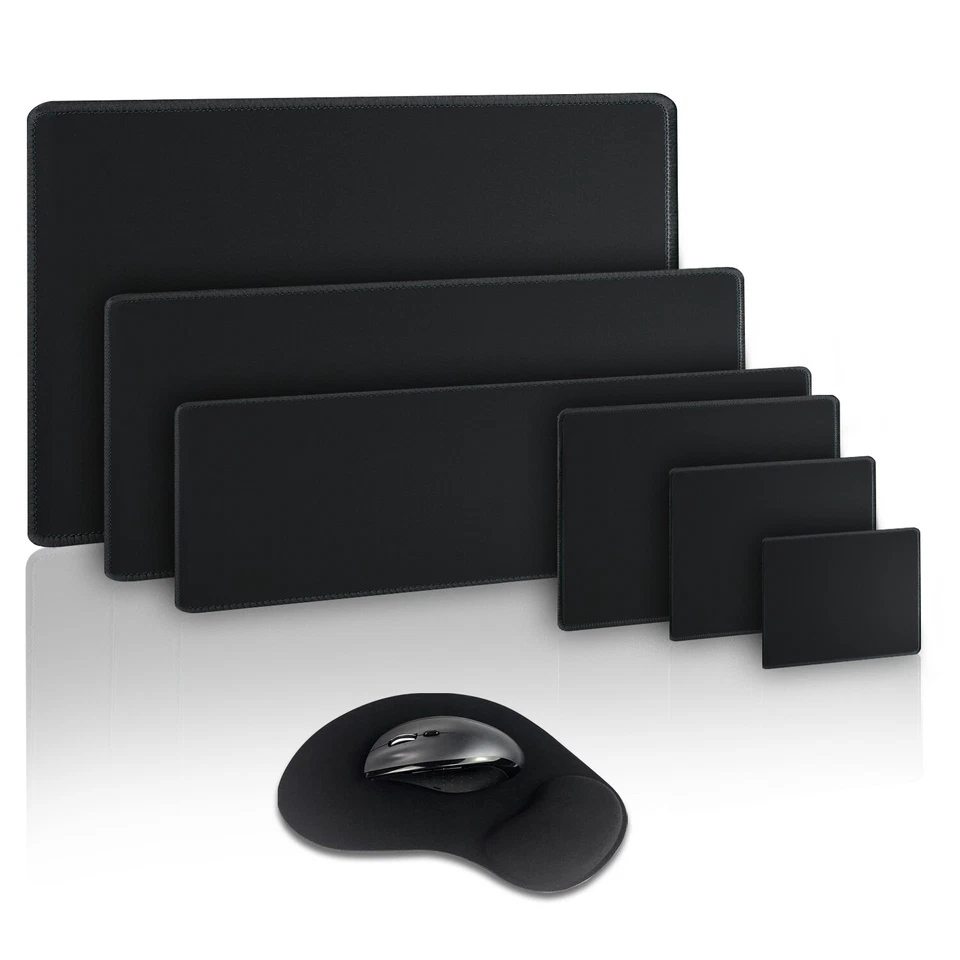Silmo Mauspad schwarz KLEIN bis RIESIG Mousepad Büro Gaming Homeoffice Mausmatte