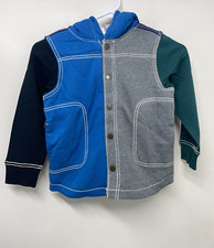 Hanna Andersson Boys' 5 Kids Sherpa Lined Colorblock Shacket Multi Jacket NWT