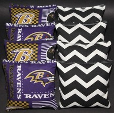 BALTIMORE RAVENS Cornhole Bean Bags Chevron 8 ACA Corn Hole Bags Top Quality