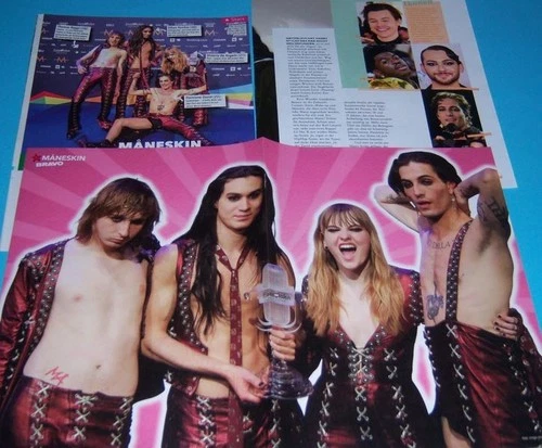 Maneskin Damiano David 15 pc German Clippings Full Pages 5 x Poster