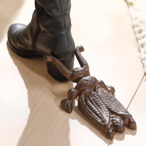 TICKCACY Retro Brown Cowboy Boot Puller, Vintage Cast Iron  - Picture 2 of 9