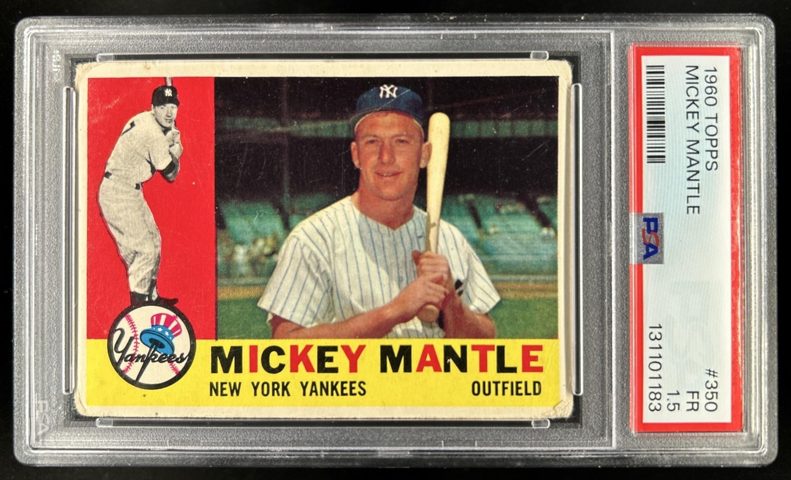 1960 Topps Mickey Mantle #350 New York Yankees PSA 1.5