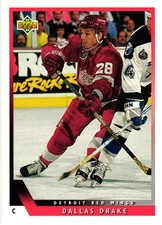 1993-94 Upper Deck Dallas Drake Rookie Detroit Red Wings Card # 50