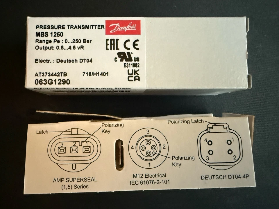 Danfoss 063G1290 Pressure Transducer, MBS, 1250, 0-3625 psig, 7/16‑20 UNF NEW - Image 2 of 4