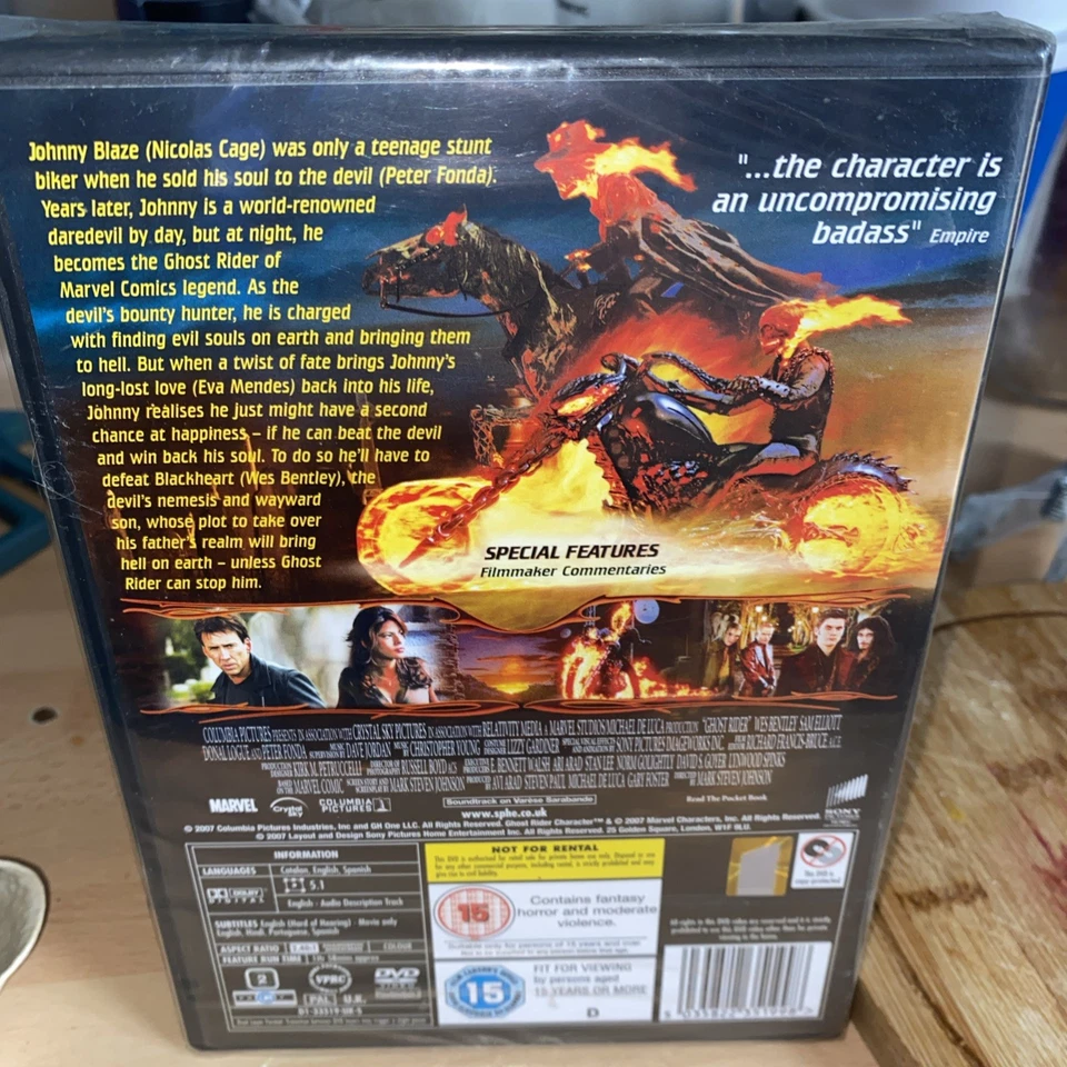 Ghost Rider (DVD, 2007) Dir Mark S. Johnson - Nic Cage - New/Sealed - Image 2 of 2