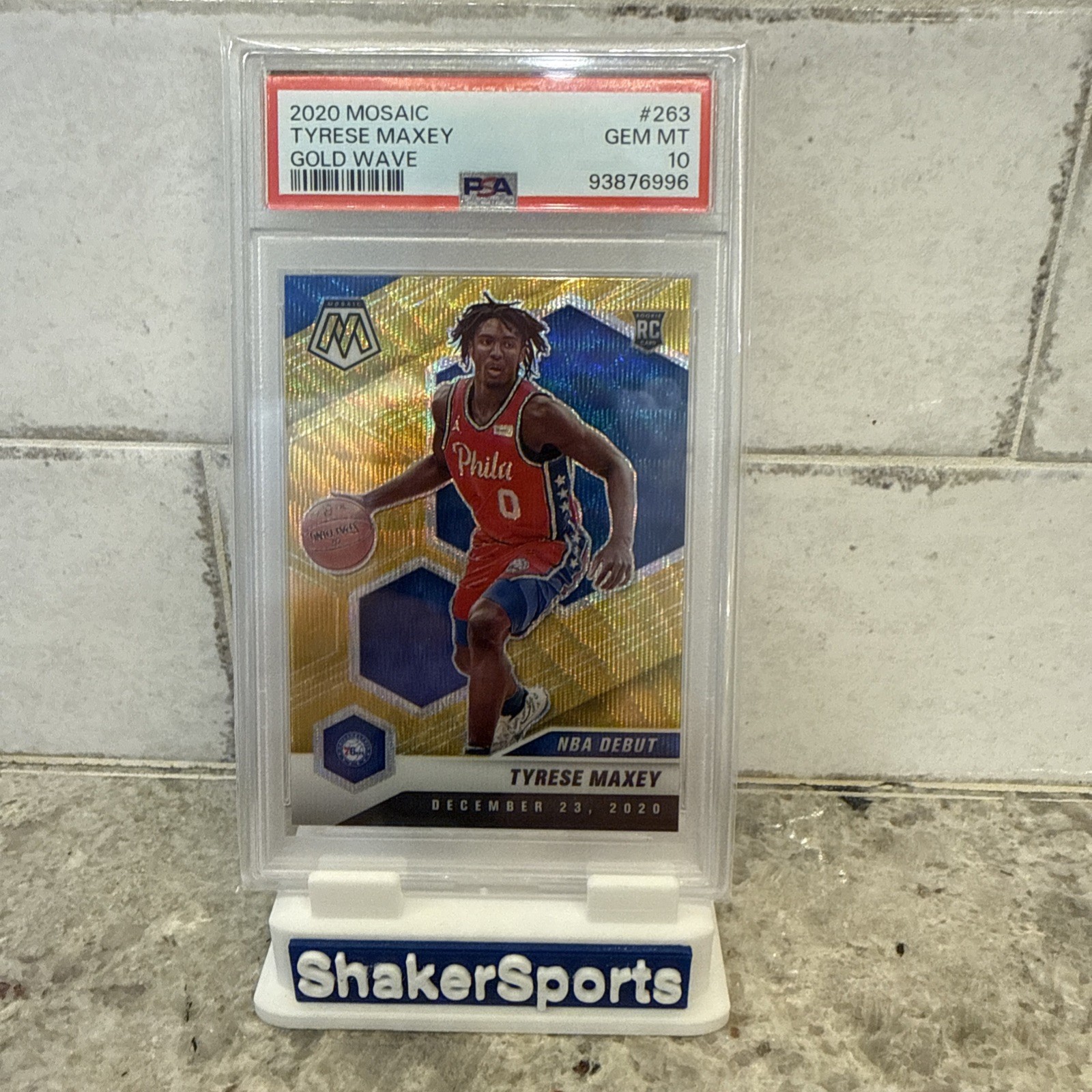 2020-21 Panini Mosaic - NBA Debut Tyrese Maxey #263 Gold Wave Mosaic Prizm (RC)