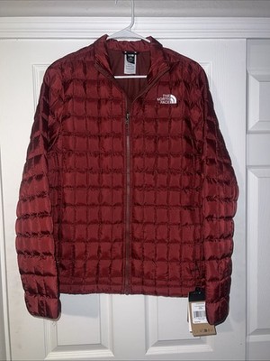 New The North Face Hoodie Mens Medium Thermoball Eco Jacket Quilted Puffer Red