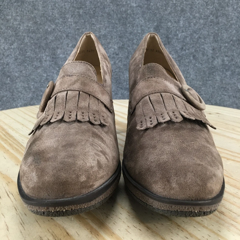 Zapatos de tacón Ara para mujer 7,5 Becky sin cordones Kiltie mocasines cuero gamuza marrón Foto 4 de 4