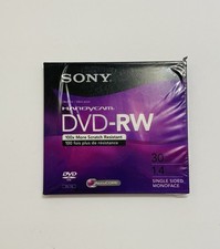 1 Sony Handycam DVD-RW, 30 Minute 1.4 GB Disc, New Sealed,