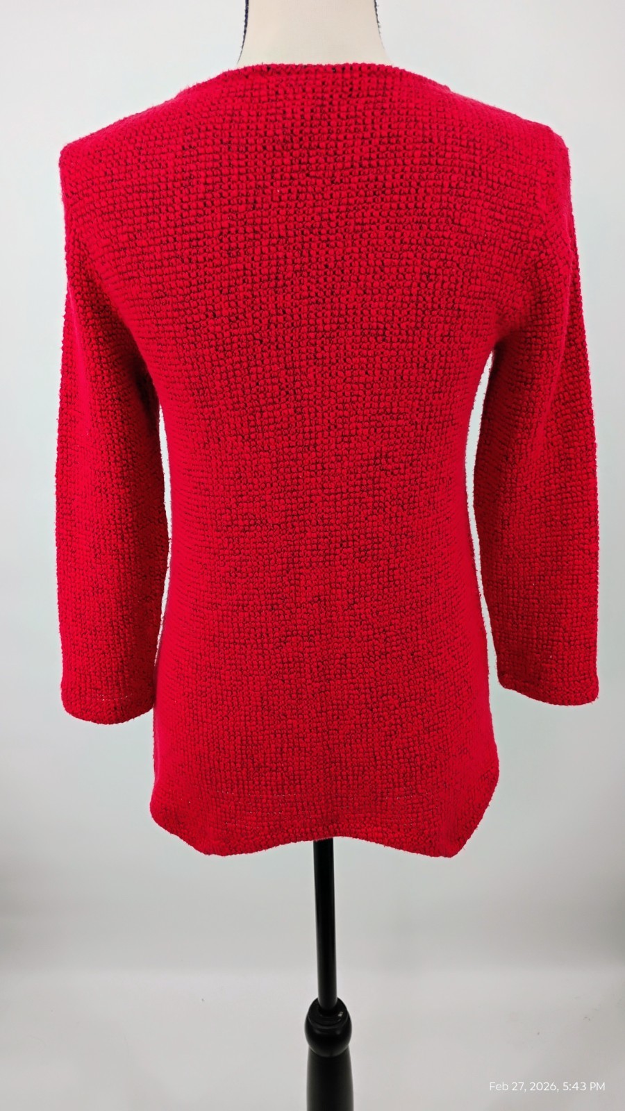 MULTIPLES Red Textured Button Front Trim Tunic To… - image 10