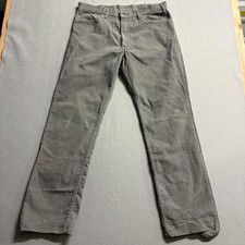 Vintage Levis 519 Corduroy Pants Mens 36x31 Gray White Tab 519-1555 Talor Zipper