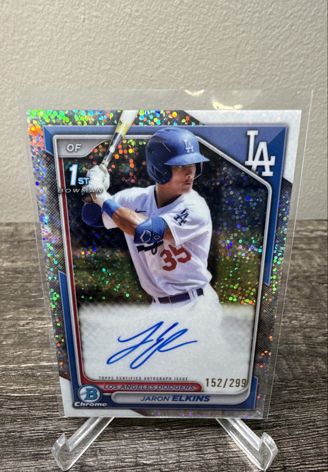 2024 Bowman Chrome Jaron Elkins Auto #CPA-JE Speckle Refractor /299