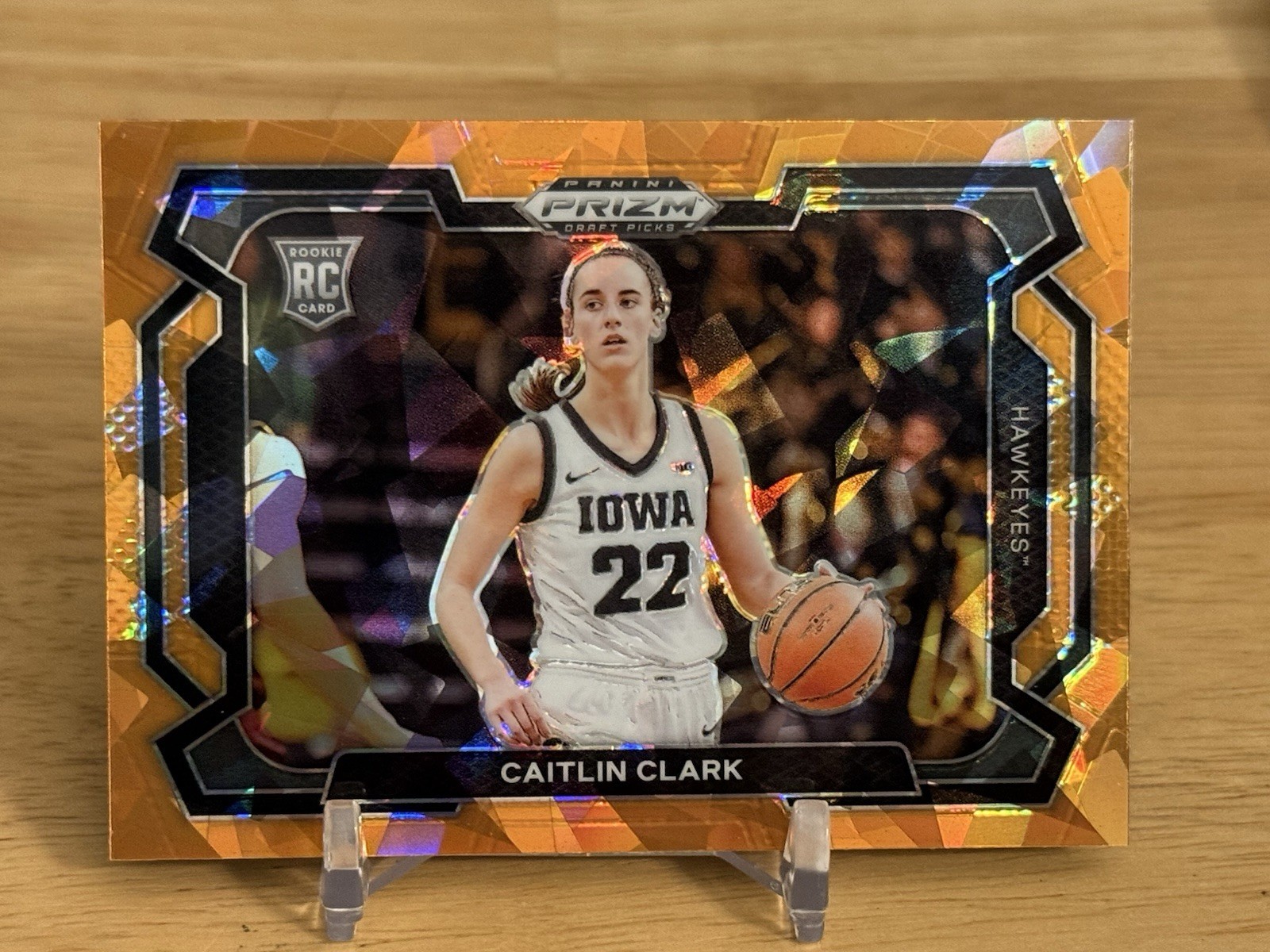 Caitlin Clark 2024 Panini Prizm Draft Picks RC SP Variation Orange Ice #57 IOWA