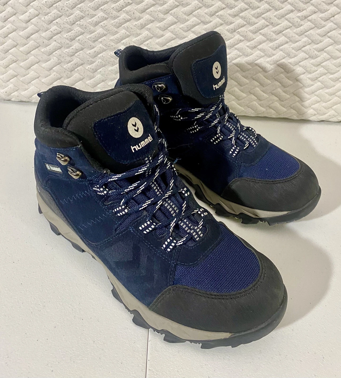 Hummel Nordic Forest Hiking Snow Boots Lace Up Waterproof Navy Black 10.5 US