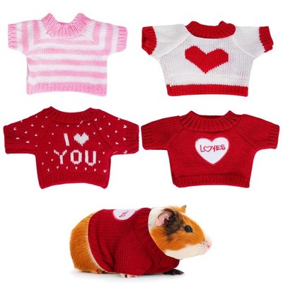 choyaxo 4 PCS Christmas Guinea Pig Clothes Hamster Sweater Ferret Small, Red