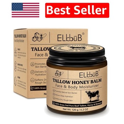 All-Natural Whipped Tallow Cream - Moisturizer with Honey & Beeswax, 4.2 Fl Oz