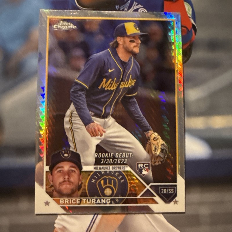 2023 Topps Chrome Update Brice Turang #USC119 Rookie Debut Prism RC Brewers