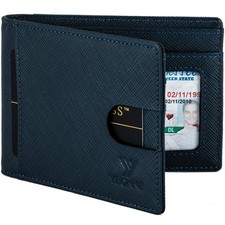 RFID Blocking Slim Bifold Wallets for Men, Made of Finest Genuine Leather Sa...