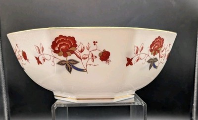 Serving Bowl Royal Crown Derby Bali Salad Vegetable 9.5'' Octagonal BoneChina Vtg