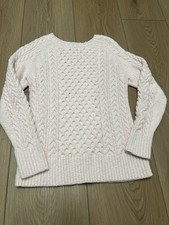 100 Cotton L.L. Bean Women s Chunky Cable Knit Sweater Petite Small Light Pink