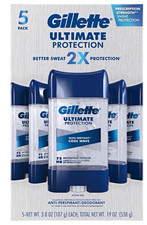 Gillette Ultimate Protection 72-Hr Clear Gel Cool Wave 5 Pack 3.8 oz