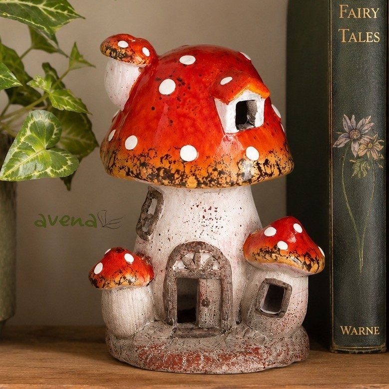 Mystic Mushroom House Ornament 4 Mushrooms Toadstool Gift.