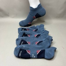 4 Pairs Bombas Unisex Running Ankle Socks Slate Blue Size S M L XL Run Tec New