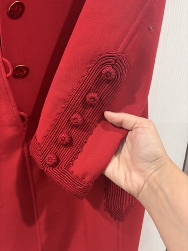 Oscar de la Renta vintage dress 100% Wool Size 12 Red Bergdorf Goodman - Picture 6 of 10