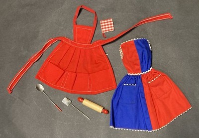 Mattel Vintage 1963 Set Outfits Barbie ausgefallen kostenlos #943 + Schürze und Utensilien